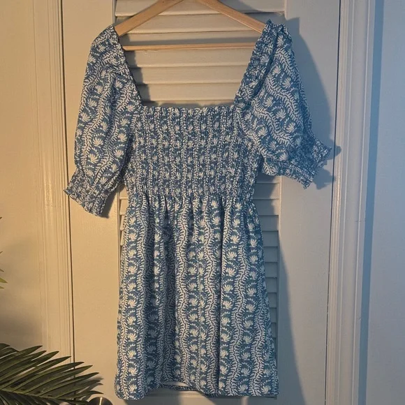 Hill House Blue and White Floral Mini Nap Dress - Picture 3 of 4